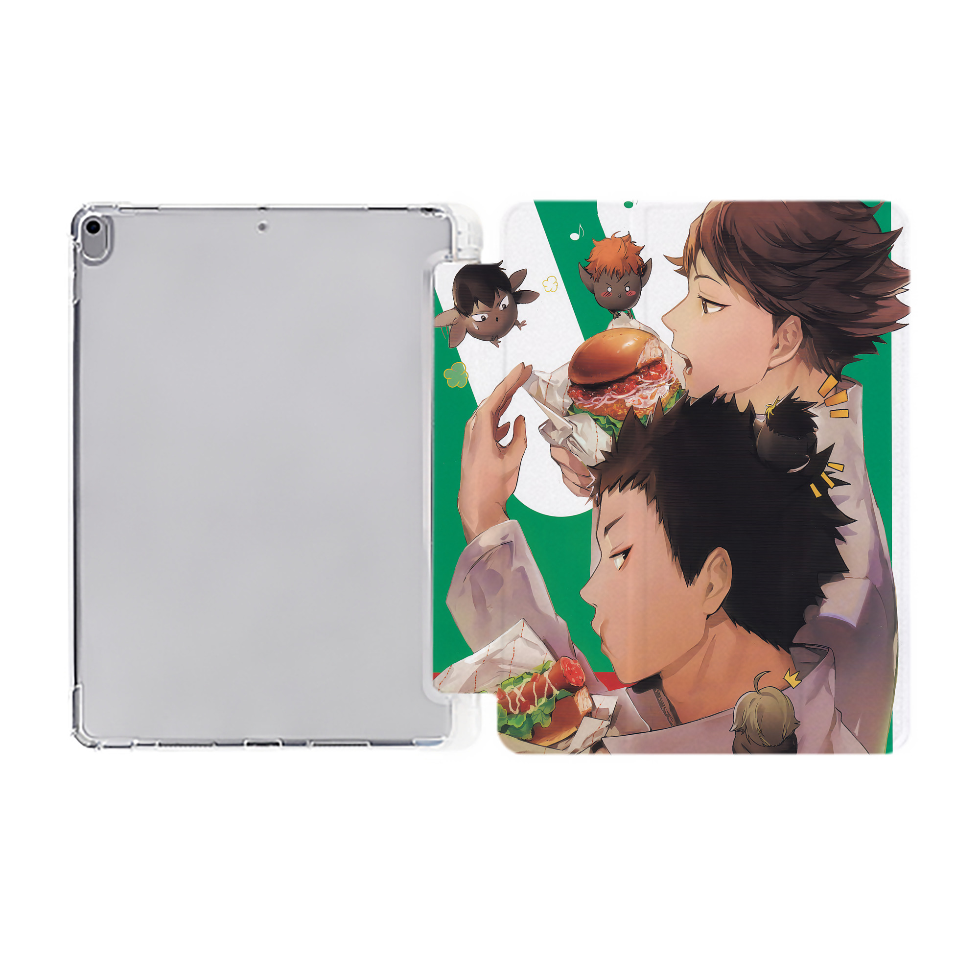 （画像用） ハイキュー!! Haikyu!! IPad ケース ペン収納付き 三つ折りスタンド PUレザー×シリコン 対応機種9.5/10.5/10.9インチ